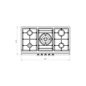 اجاق گاز پنج شعله استیل مدل ISD505 کن