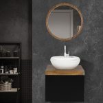 روشویی کابینتی کاکتوس مدل elegante 50 رنگ مشکی آنتیک کد 5014