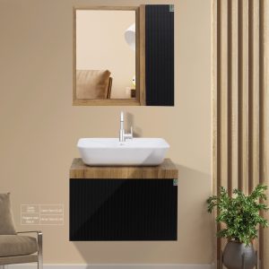 روشویی کابینتی کاکتوس مدل الگانت رنگ مشکی راش ۵۰۳۰