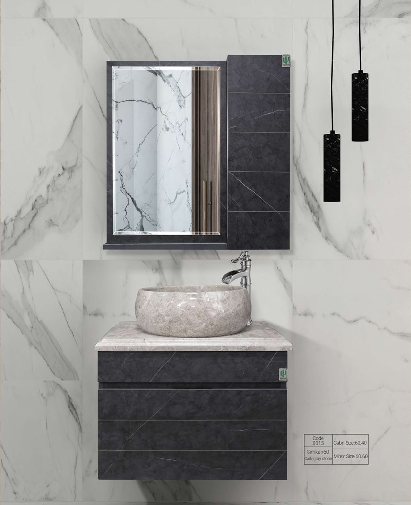 روشویی کاکتوس مدل simakan60 dark gray stone کد 8015