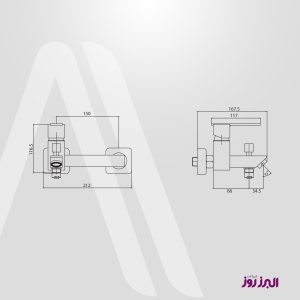 شیر حمام البرز روز مدل فلت Flat