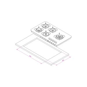 اجاق گاز شیشه ای مدل IG8510 برند کن