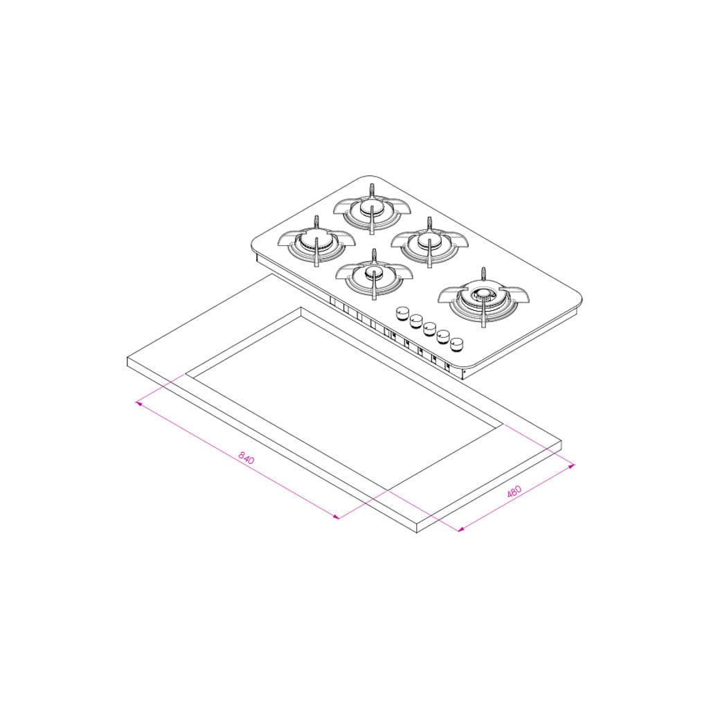 اجاق گاز شیشه ای مدل IG8510 برند کن