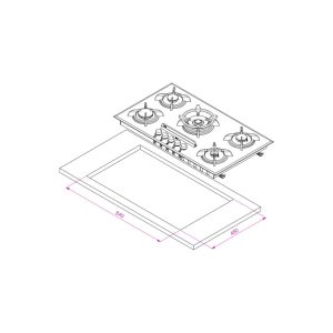 اجاق گاز شیشه ای مدل IG8503 برند کن