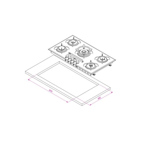 اجاق گاز شیشه ای مدل IG8503 برند کن