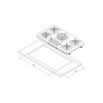اجاق گاز شیشه ای مدل IG503 برند کن