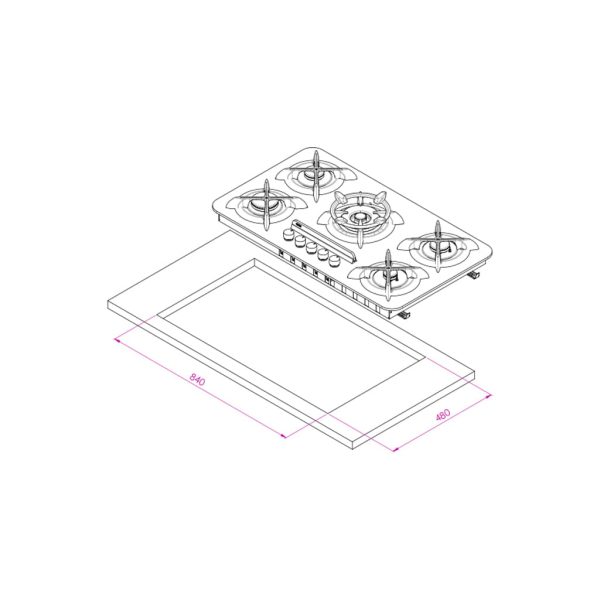 اجاق گاز شیشه ای مدل IG503 برند کن