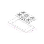 اجاق گاز شیشه ای مدل IG503W سفید برند کن