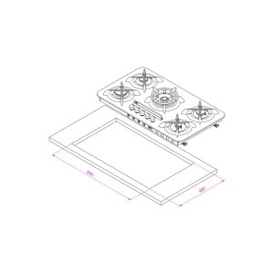 اجاق گاز شیشه ای مدل IG503W سفید برند کن