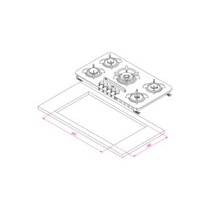 اجاق گاز شیشه ای مدل IG8507 برند کن