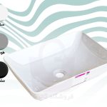 روشویی روکابینتی گاتریا مدل مستطیل ساده توکار