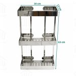 استند مستطیل سه طبقه حمام اسمارت (کد 1023) رنگ کروم