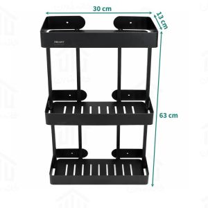 استند مستطیل سه طبقه حمام اسمارت (کد 1023) رنگ مشکی