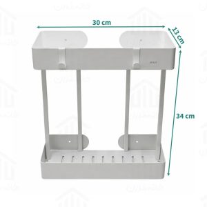استند مستطیل دو طبقه حمام رنگ سفید برند اسمارت کد 1022