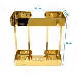 استند مستطیل دو طبقه حمام رنگ طلایی برند اسمارت کد 1022