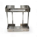 استند مستطیل دو طبقه حمام اسمارت (کد ۲۰۲۲) رنگ کروم مات (خشدار)