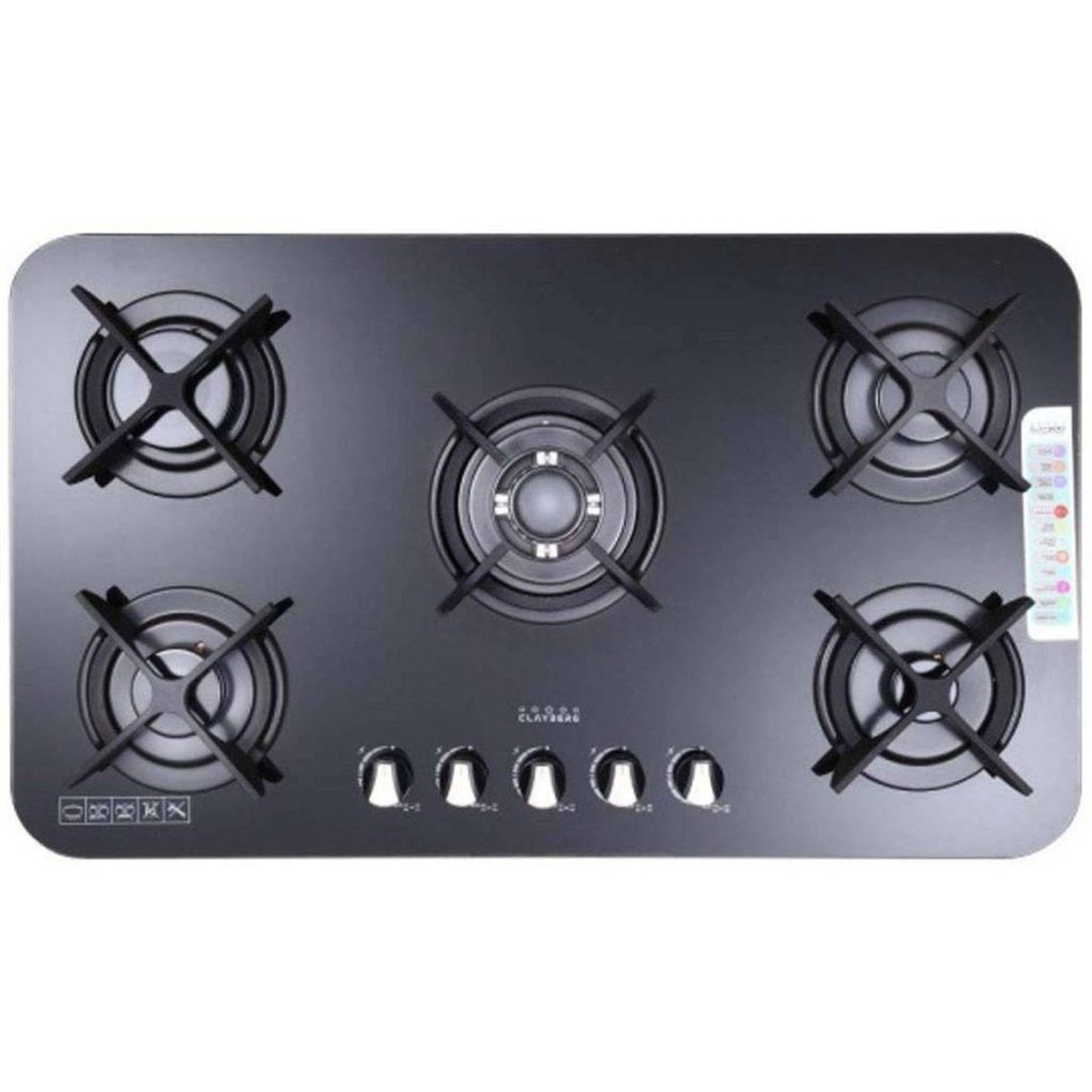 اجاق گاز رومیزی کلایبرگ 5 شعله شیشه ای کد G340